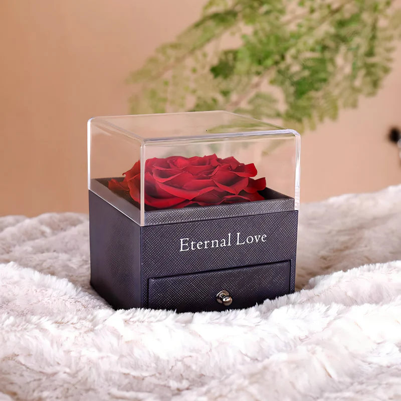 Poklon kutija sa vječnom ružom + OGRLICA🌹🎁