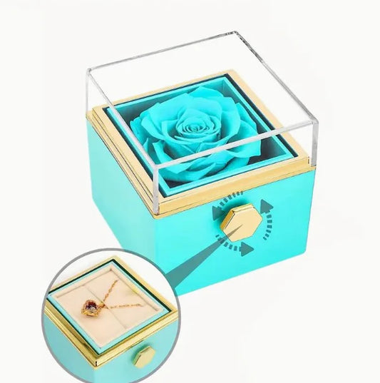 BLUEBOX – luksuzna poklon kutija sa vječnom plavom ružom 💙 + OGRLICA
