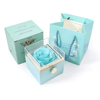 BLUEBOX – luksuzna poklon kutija sa vječnom plavom ružom 💙 + OGRLICA