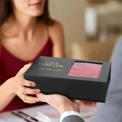 Lux poklon set – Elegantna kutija sa 6 vječnih ruža + OGRLICA🌹🎁