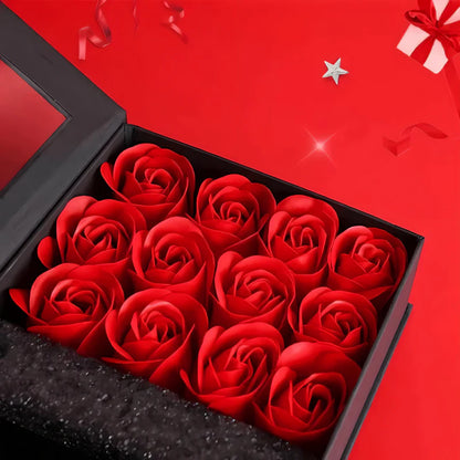 Lux poklon set – Elegantna kutija sa 6 vječnih ruža + OGRLICA🌹🎁