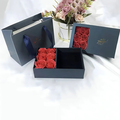 Lux poklon set – Elegantna kutija sa 6 vječnih ruža + OGRLICA🌹🎁