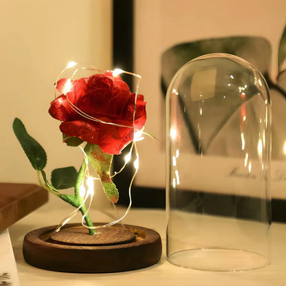 Vječna svjetleća ruža u staklenom zvonu