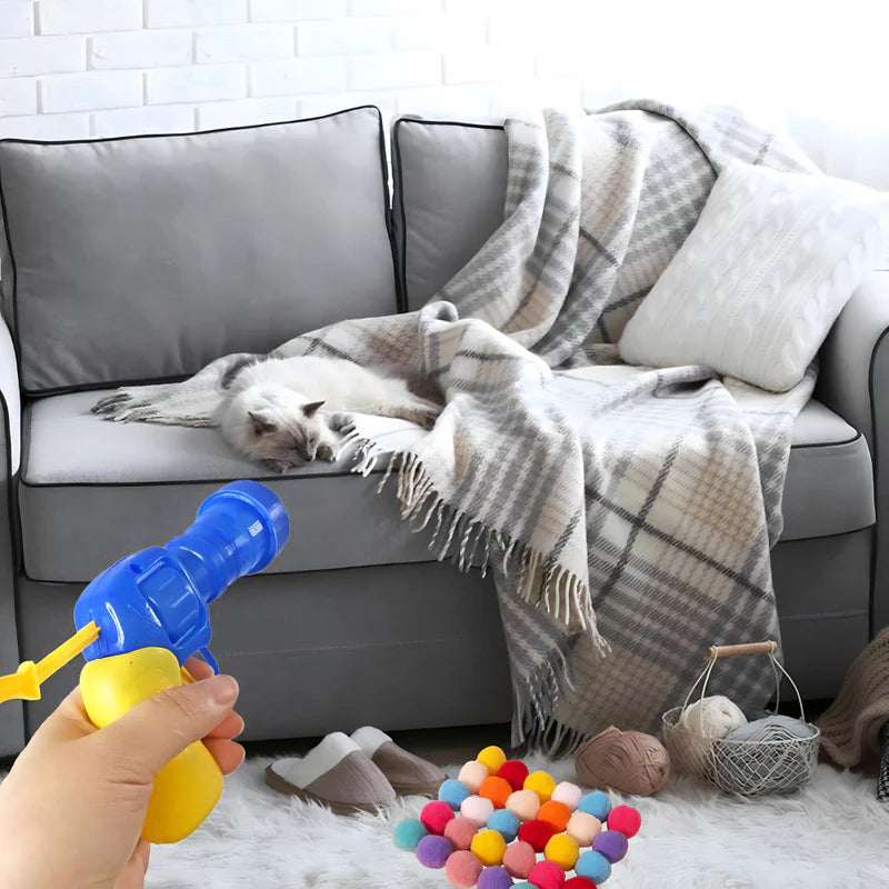 Igračka za mačke i male pse + podloga za hranjenje kućnih ljubimca + pištolj + loptice