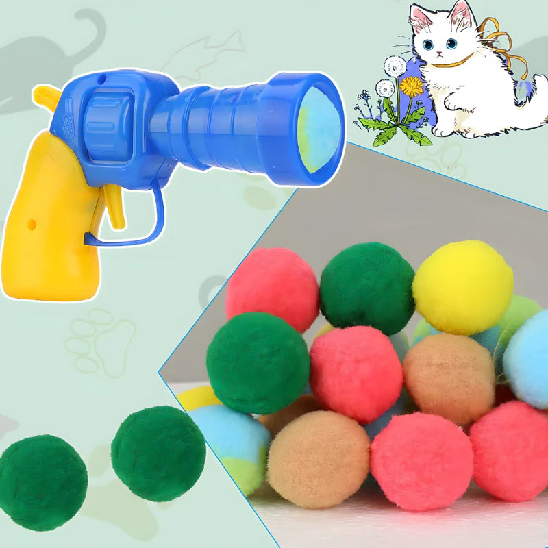 Igračka za mačke i male pse + podloga za hranjenje kućnih ljubimca + pištolj + loptice